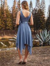 Load image into Gallery viewer, Color=Dusty Navy | Stunning Wholesale V Neck Lace & Chiffon Prom Dress For Women-Dusty Navy 2