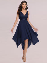 Load image into Gallery viewer, Color=Navy Blue | Stunning Wholesale V Neck Lace & Chiffon Prom Dress For Women-Purple Navy Blue 3