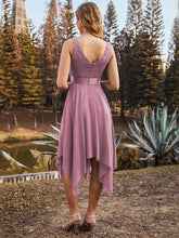 Load image into Gallery viewer, Color=Orchid | Stunning Wholesale V Neck Lace & Chiffon Prom Dress For Women-Orchid 2