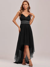Load image into Gallery viewer, Color=Black | Modest Wholesale High-Low Tulle Prom Dress For Women-Black 6