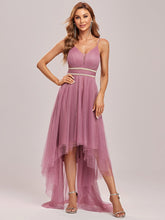 Load image into Gallery viewer, Color=Orchid | Modest Wholesale High-Low Tulle Prom Dress For Women-Orchid 8