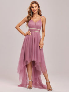 Color=Orchid | Modest Wholesale High-Low Tulle Prom Dress For Women-Orchid 8