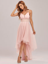 Load image into Gallery viewer, Color=Pink | Modest Wholesale High-Low Tulle Prom Dress For Women-Pink 7