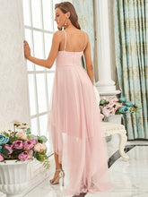 Load image into Gallery viewer, Color=Pink | Modest Wholesale High-Low Tulle Prom Dress For Women-Pink 2