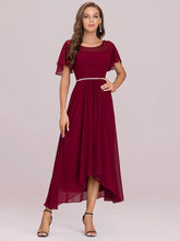 Load image into Gallery viewer, Color=Burgundy | Women'S Casual Boat Neck A-Line Midi Dress Wholesale-Burgundy 7