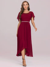 Load image into Gallery viewer, Color=Burgundy | Women'S Casual Boat Neck A-Line Midi Dress Wholesale-Burgundy 8