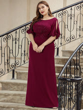 Load image into Gallery viewer, Color=Burgundy | Simple Maxi Plus Size Mermaid Party Dresses For Women-Burgundy 5