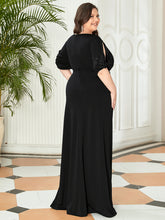 Load image into Gallery viewer, Color=Black | Simple Maxi Plus Size Mermaid Party Dresses For Women-Black 2