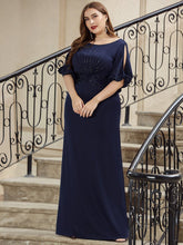 Load image into Gallery viewer, Color=Navy Blue | Simple Maxi Plus Size Wholesale Mermaid Party Dresses For Women-Navy Blue 5