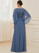 Load image into Gallery viewer, Color=Dusty Navy | Women'S Wholesale Deep V Neck Plus Size Evening Dress With Lace-Dusty Navy 2