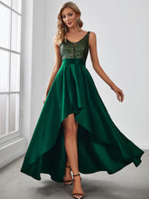Load image into Gallery viewer, Color=Dark Green | Sexy Backless Sparkly Prom Dresses For Women With Irregular Hem-Dark Green 1