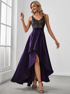 Color=Dark Purple | Sexy Backless Sparkly Prom Dresses For Women With Irregular Hem-Dark Purple 3
