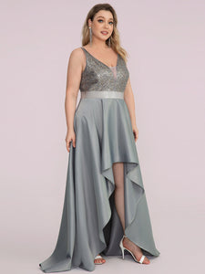 Color=Grey | Sexy Backless Sparkly Prom Dresses For Women With Irregular Hem-Grey 7
