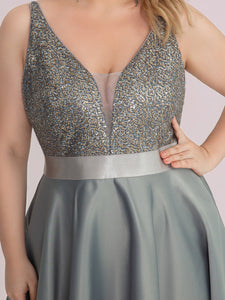 Color=Grey | Sexy Backless Sparkly Prom Dresses For Women With Irregular Hem-Grey 5