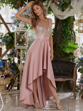 Load image into Gallery viewer, Color=Orchid | Sexy Backless Sparkly Prom Dresses For Women With Irregular Hem-Orchid 3