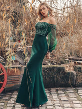 Load image into Gallery viewer, Color=Dark Green | Women&#39;S Fashion Off Shoulder Sequin Evening Dress-Dark Green 1