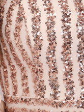 Load image into Gallery viewer, Color=Rose Gold| Women&#39;S Fashion Off Shoulder Sequin Evening Dress-Rose Gold9