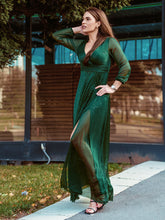 Load image into Gallery viewer, Color=Dark Green | Women&#39;S Sexy V-Neck Long Sleeve Evening Dress-Dark Green 1