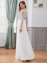 Load image into Gallery viewer, Color=White | Sexy V Neck A-Line Sequin Evening Dress-White 3