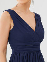 Load image into Gallery viewer, Color=Navy Blue | Double V-Neck Short Party Dress Ep03989-Navy Blue 5