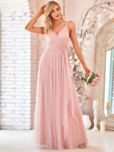 Load image into Gallery viewer, Floor Length Sleeveless Wholesale Tulle Bridesmaid Dresses EP07303