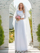 Load image into Gallery viewer, Color=White | Simple Casual Lace & Chiffon Wedding Dress For Bridal-White 1