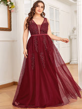 Load image into Gallery viewer, Color=Burgundy | Women's Fashion Sleeveless Wholesale Plus Size Party Dresses-Burgundy 1