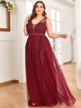 Load image into Gallery viewer, Color=Burgundy | Women's Fashion Sleeveless Wholesale Plus Size Party Dresses-Burgundy 3