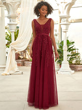 Load image into Gallery viewer, Color=Burgundy | Women's Fashion Sleeveless Wholesale Plus Size Party Dresses-Burgundy 3
