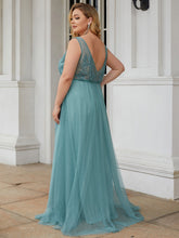 Load image into Gallery viewer, Color=Dusty Blue | Women's Fashion Sleeveless Wholesale Plus Size Party Dresses-Dusty Blue 2