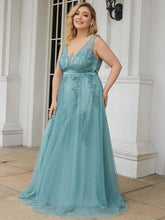Load image into Gallery viewer, Color=Dusty Blue | Women's Fashion Sleeveless Wholesale Plus Size Party Dresses-Dusty Blue 4