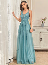 Load image into Gallery viewer, Color=Dusty blue | Women's Fashion Sleeveless Wholesale Plus Size Party Dresses-Dusty blue 2
