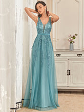 Load image into Gallery viewer, Color=Dusty blue | Women's Fashion Sleeveless Wholesale Plus Size Party Dresses-Dusty blue 3