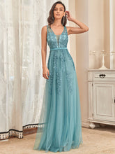 Load image into Gallery viewer, Color=Dusty blue | Women's Fashion Sleeveless Wholesale Plus Size Party Dresses-Dusty blue 1