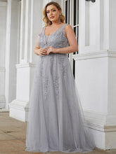 Load image into Gallery viewer, Color=Grey | Women's Fashion Sleeveless Wholesale Plus Size Party Dresses-Grey 4