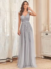 Load image into Gallery viewer, Color=Grey | Women's Fashion Sleeveless Wholesale Plus Size Party Dresses-Grey 3