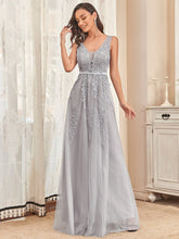 Load image into Gallery viewer, Color=Grey | Women's Fashion Sleeveless Wholesale Plus Size Party Dresses-Grey 1