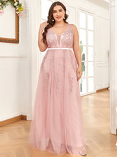 Load image into Gallery viewer, Color=Pink | Women's Fashion Sleeveless Wholesale Plus Size Party Dresses-Pink 3