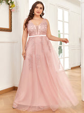 Load image into Gallery viewer, Color=Pink | Women's Fashion Sleeveless Wholesale Plus Size Party Dresses-Pink 4