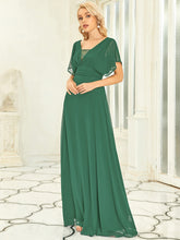 Load image into Gallery viewer, Color=Green Blue  | Women'S A-Line Pretty Empire Waist Maxi Evening Dresses Ep07851-Green Blue 3