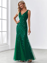 Load image into Gallery viewer, Color=Dark Green | Classic Fishtail Sequin Wholesale Evening Dresses for Women EP07886-Dark Green 