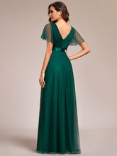 Load image into Gallery viewer, Color=Dark Green | Women's Pretty V-Neck A-Line Floor-Length Wholesale Bridesmaid Dresses EP07962-Dark Green