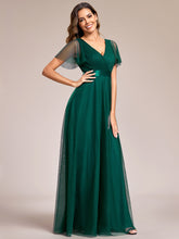 Load image into Gallery viewer, Color=Dark Green | Women's Pretty V-Neck A-Line Floor-Length Wholesale Bridesmaid Dresses EP07962-Dark Green