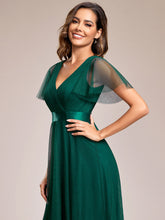 Load image into Gallery viewer, Color=Dark Green | Women's Pretty V-Neck A-Line Floor-Length Wholesale Bridesmaid Dresses EP07962-Dark Green