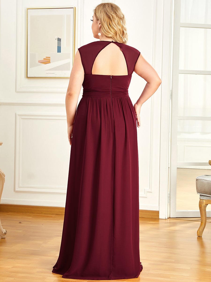 Plus Size Sleeveless Floor Length V Neck Wholesale Bridesmaid dresses –  Efashiongirl Wholesale