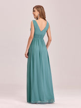 Load image into Gallery viewer, COLOR=Dusty Blue | Sleeveless V-Neck Semi-Formal Chiffon Maxi Dress-Dusty Blue 2