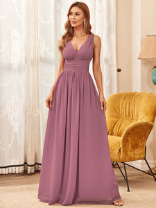 COLOR=Purple Orchid | Sleeveless V-Neck Semi-Formal Chiffon Maxi Dress-Purple Orchid 1