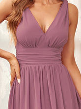 Load image into Gallery viewer, COLOR=Purple Orchid | Sleeveless V-Neck Semi-Formal Chiffon Maxi Dress-Purple Orchid 5