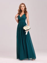Load image into Gallery viewer, COLOR=Teal | Sleeveless V-Neck Semi-Formal Chiffon Maxi Dress-Teal 4