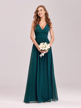 Load image into Gallery viewer, COLOR=Teal | Sleeveless V-Neck Semi-Formal Chiffon Maxi Dress-Teal 1